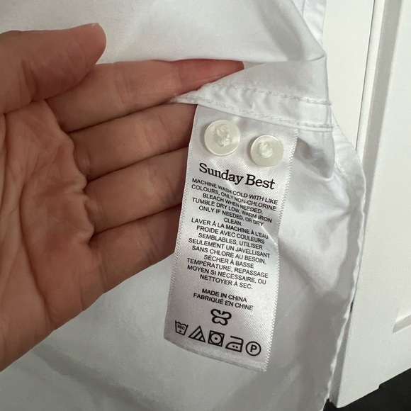 Sunday Best Cotton White Crop Button Up Collared Blouse - Picture 3 of 7